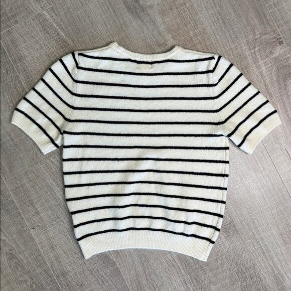 H&M Women’s Cream and Black Striped Knit Top - Picture 7 of 9